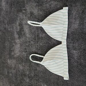 Hollister Light Blue and White Striped Bikini Top